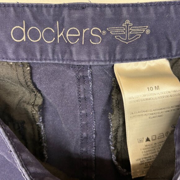 Dockers Navy Khaki Pants Flat Front 4 Pockets Cotton Pants Women's Size 10M - Picture 5 of 5